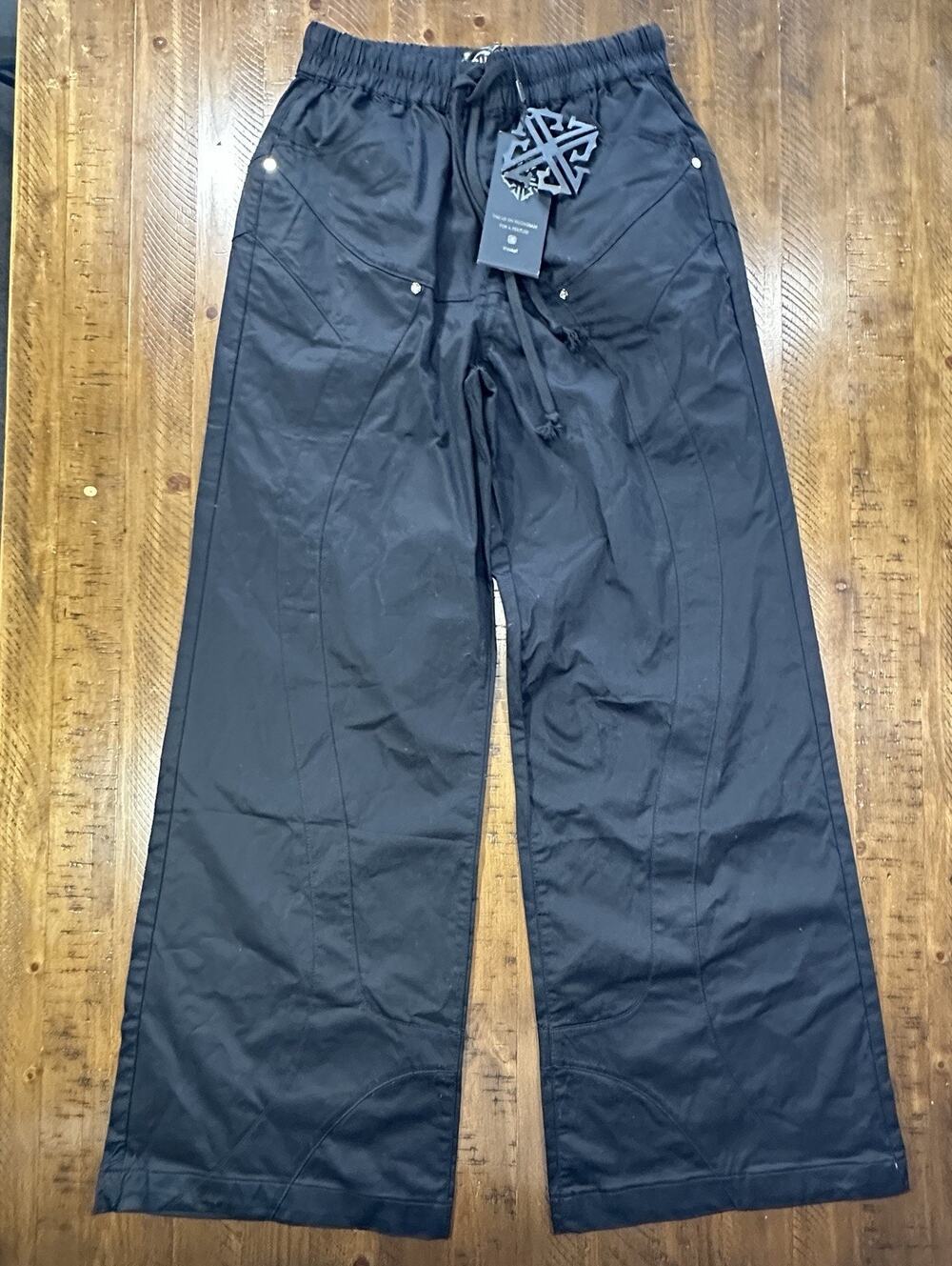 GUAPI Black Techwear Cargo Pants Mens 34 Wide Leg Streetwear Goth Y2K